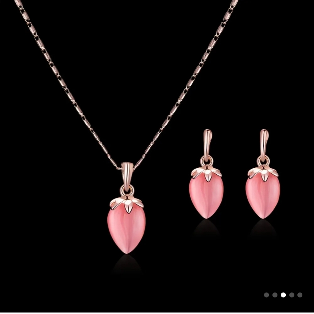 Sweet Fruit Necklace Earrings Jewelry Set Gifts For Friends And Relatives